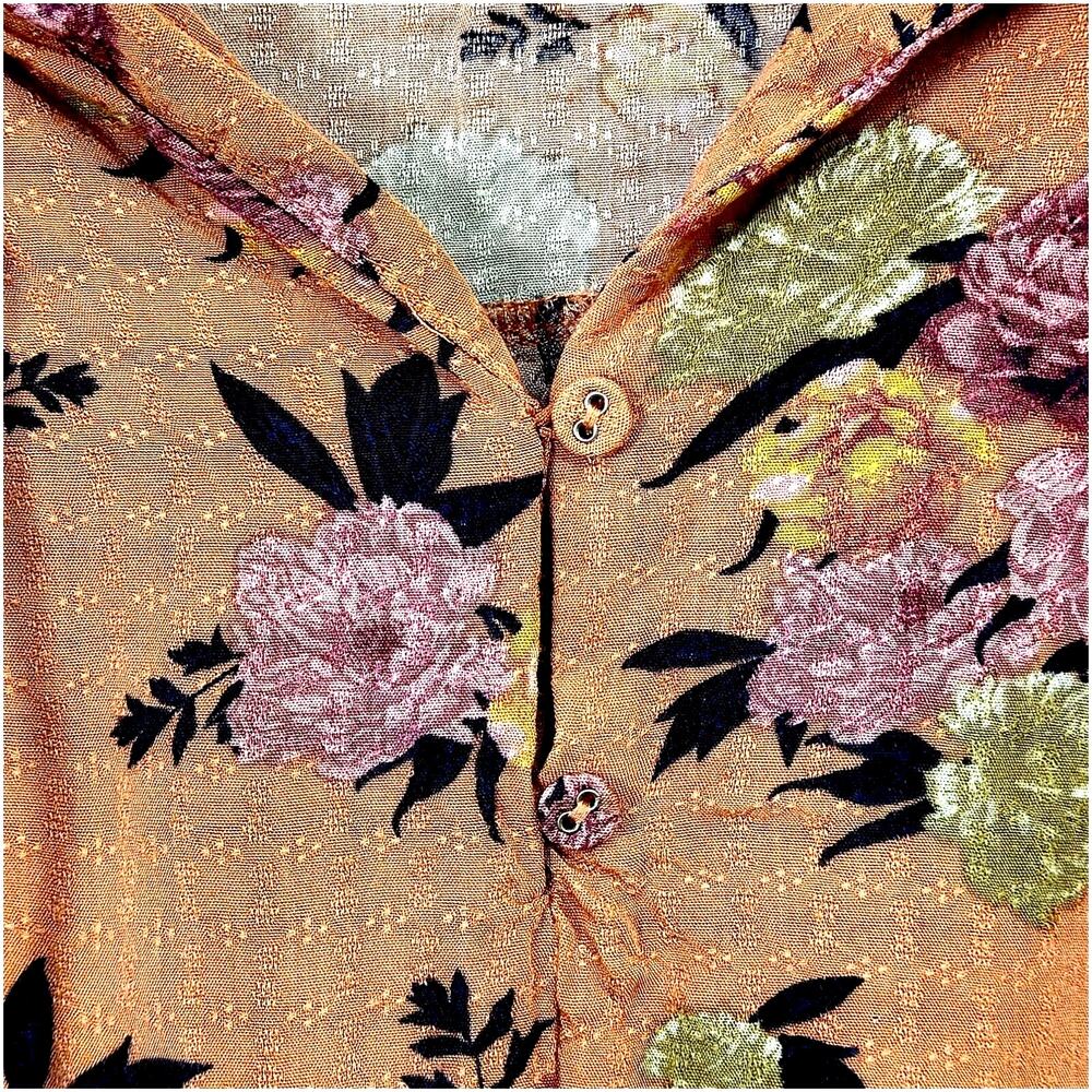 Buffalo David Bitton Floral Blouse Size M Cottagecore Boho Romantic Top - Picture 4 of 8